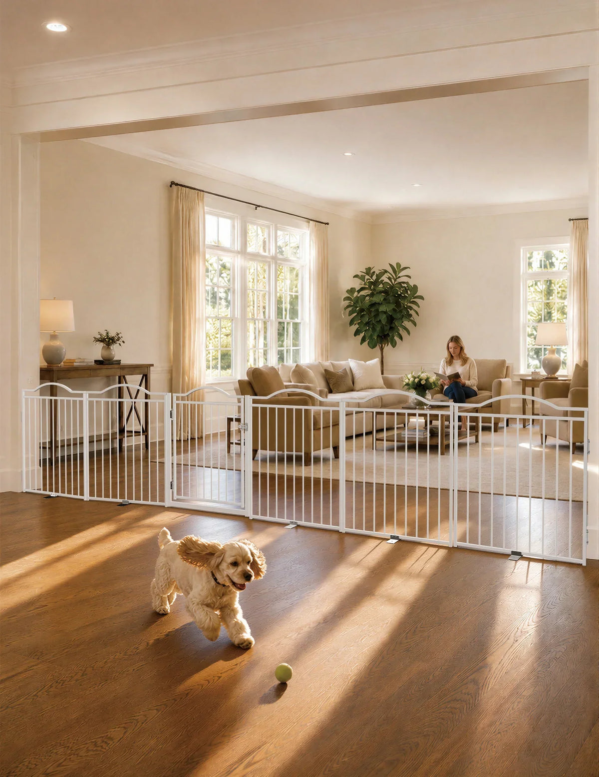 30-Inch Freestanding Dog Gate & Playpen