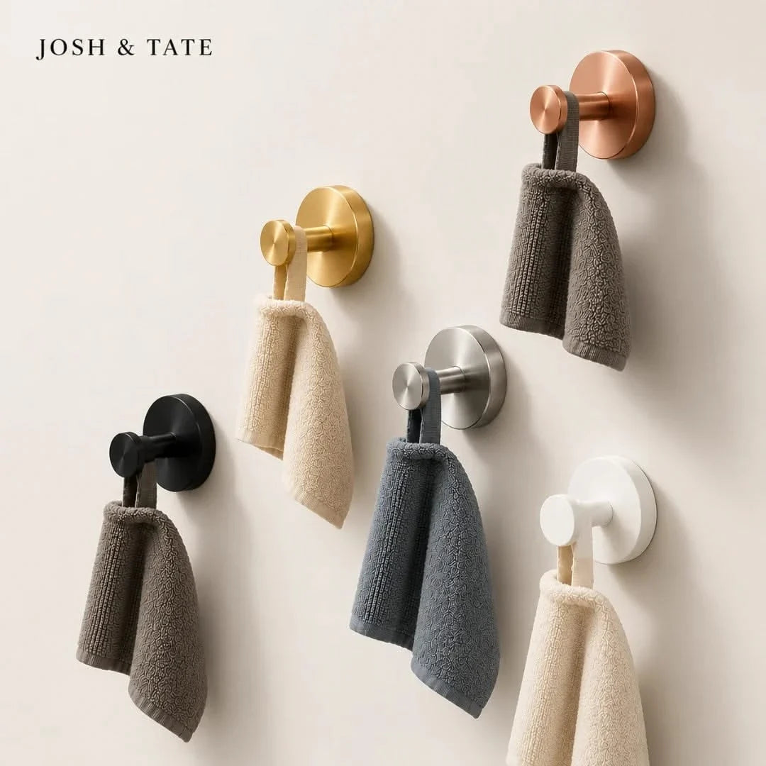 Minimal Adhesive Wall Hook Set, Four Finishes