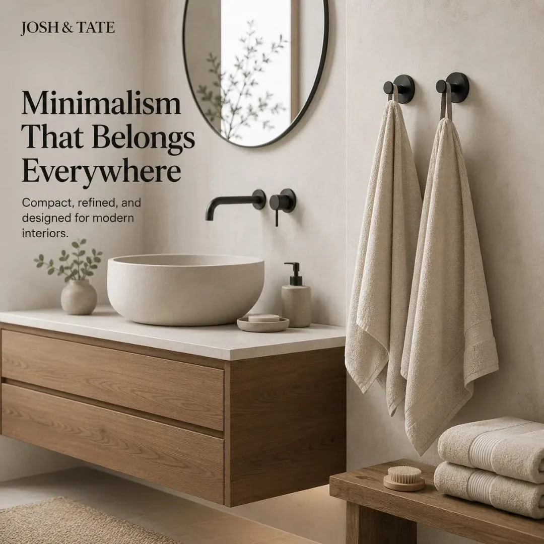 Minimal Adhesive Wall Hook Set, Four Finishes