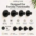 Minimal Adhesive Wall Hook Set, Four Finishes