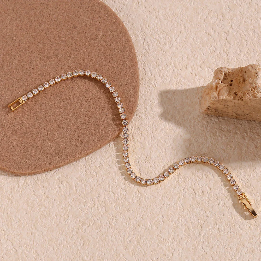 Women's Gold-Tone Crystal-Style Tennis Bracelet