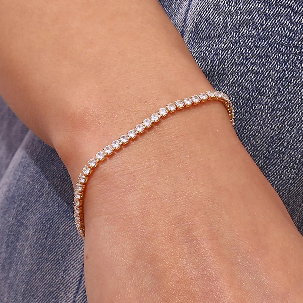 Women's Gold-Tone Crystal-Style Tennis Bracelet