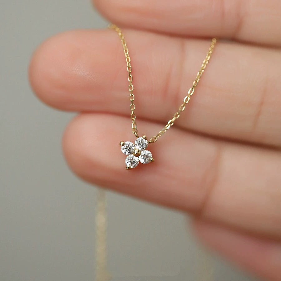 Delicate Crystal-Style Pendant Necklace for Women