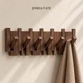 Solid Wood Wall Peg Rail, 6 or 8 Hooks