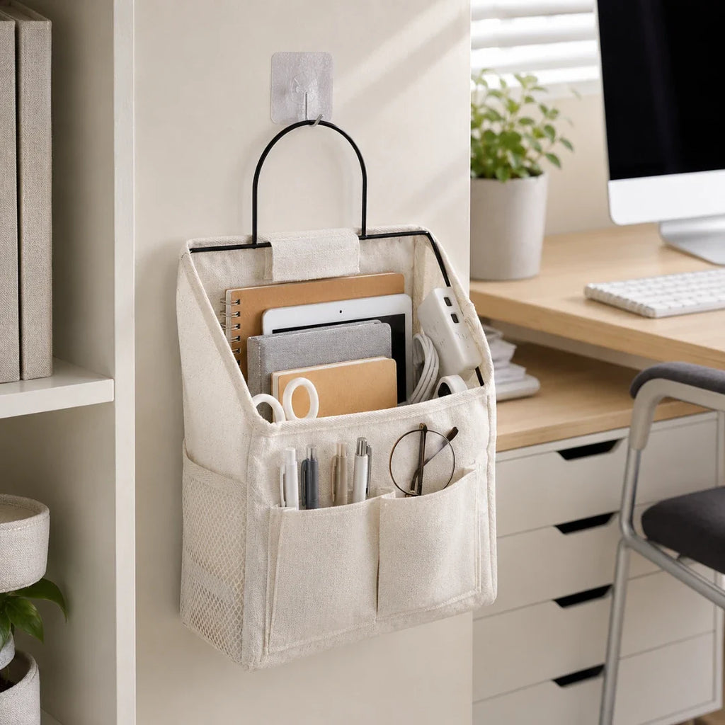 Hanging Bedside Organiser with 3 Pockets