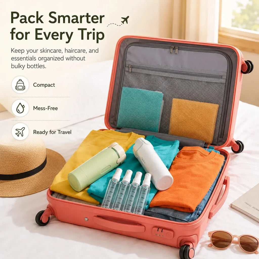 4-in-1 Travel Dispensing Bottle, Refillable