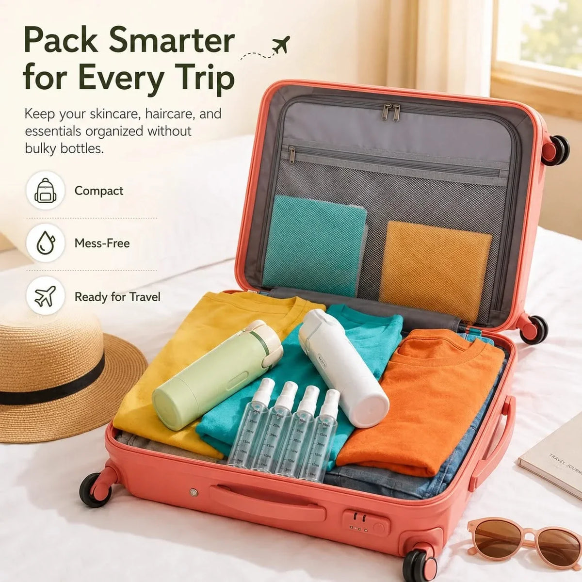 4-in-1 Travel Dispensing Bottle, Refillable
