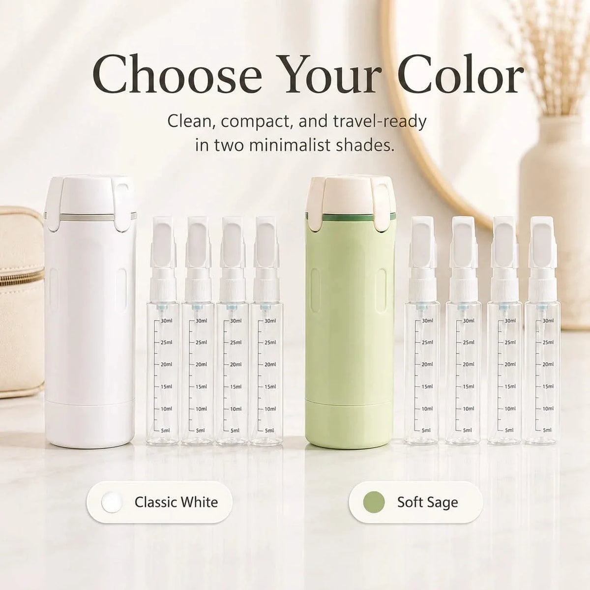 4-in-1 Travel Dispensing Bottle, Refillable