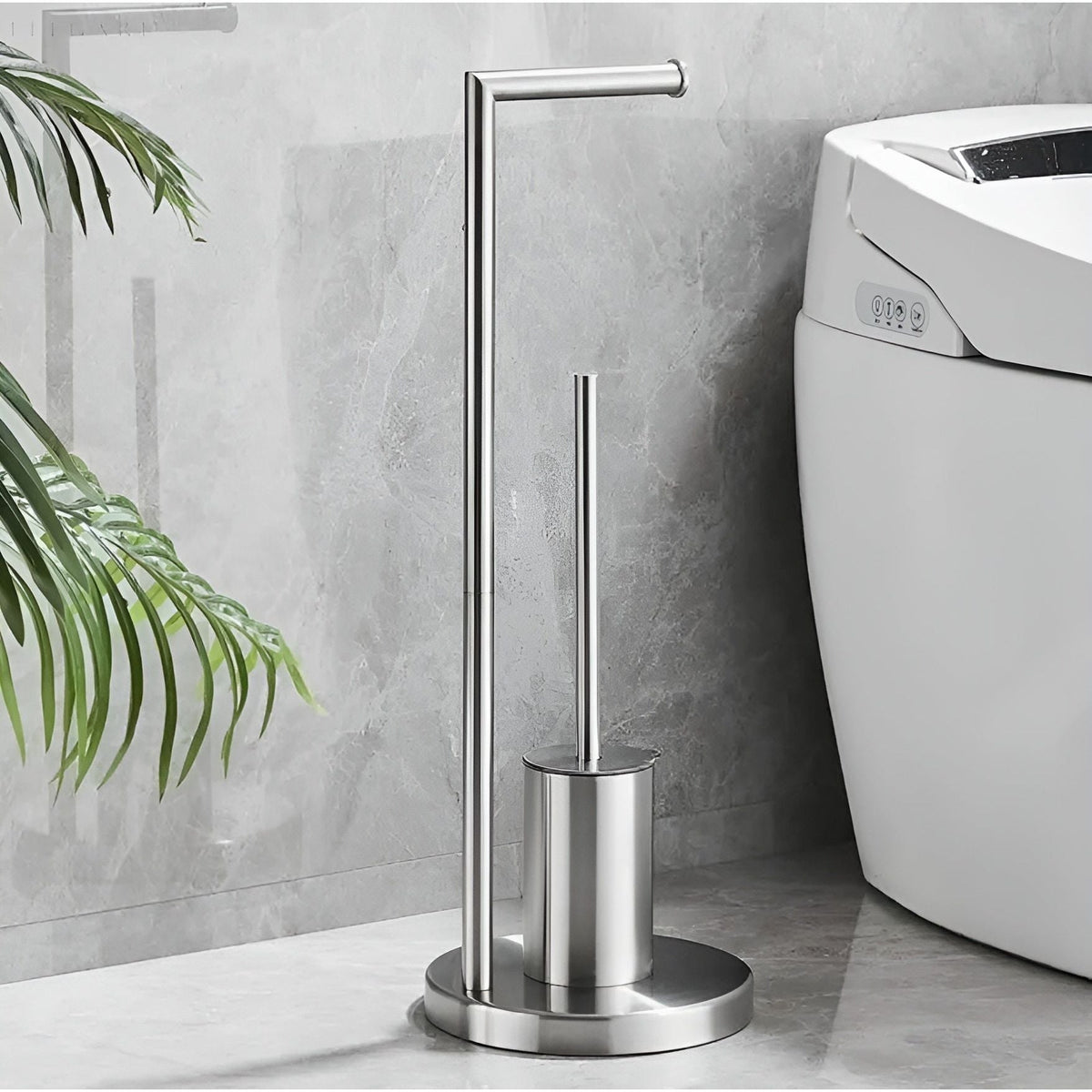 Freestanding Toilet Paper Holder with Roll Storage