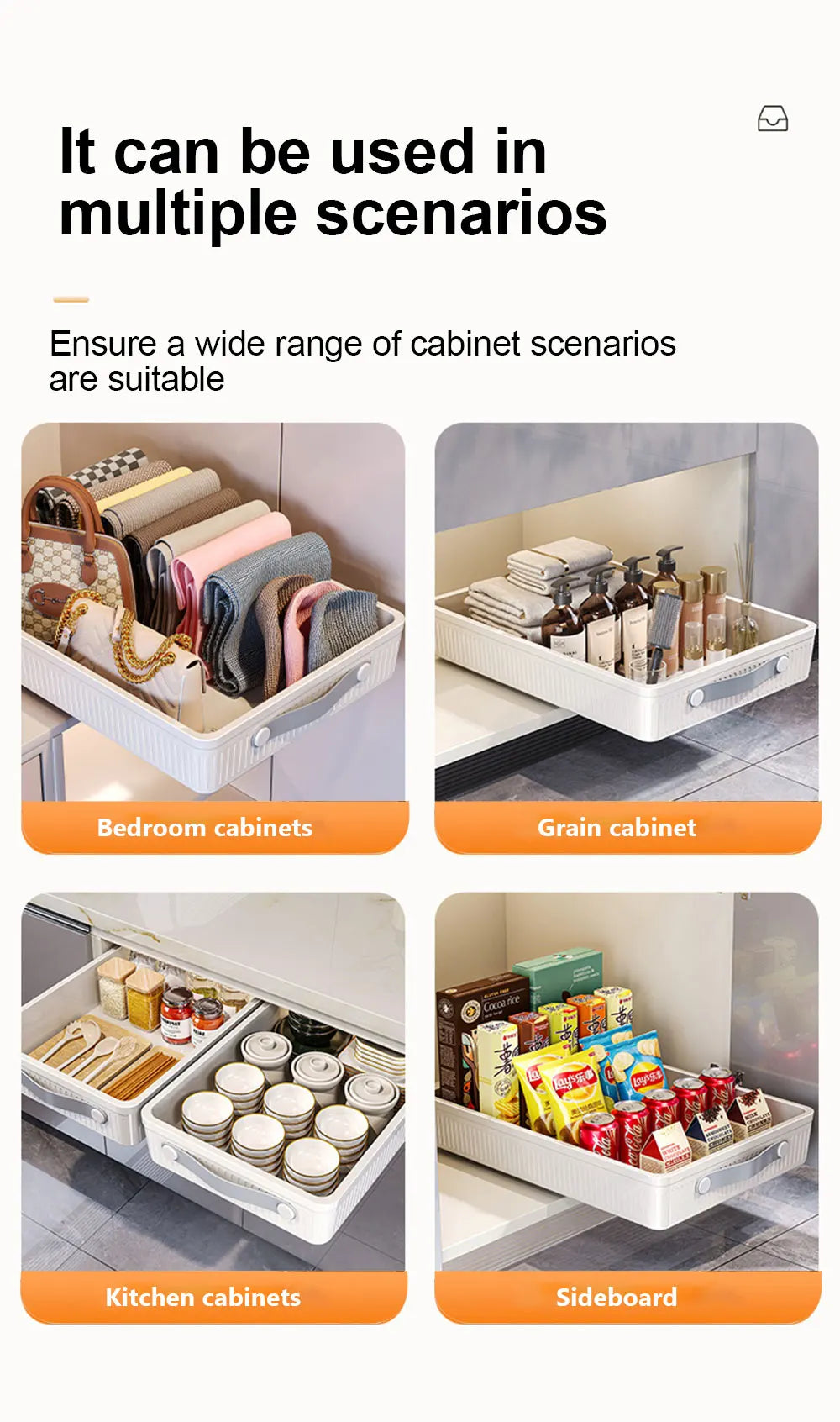Pull-Out Cabinet Drawer Organiser