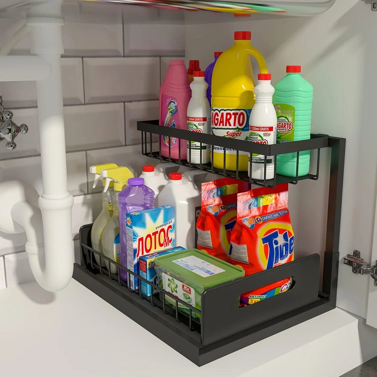 2-Tier Slide-Out Under-Sink Organiser