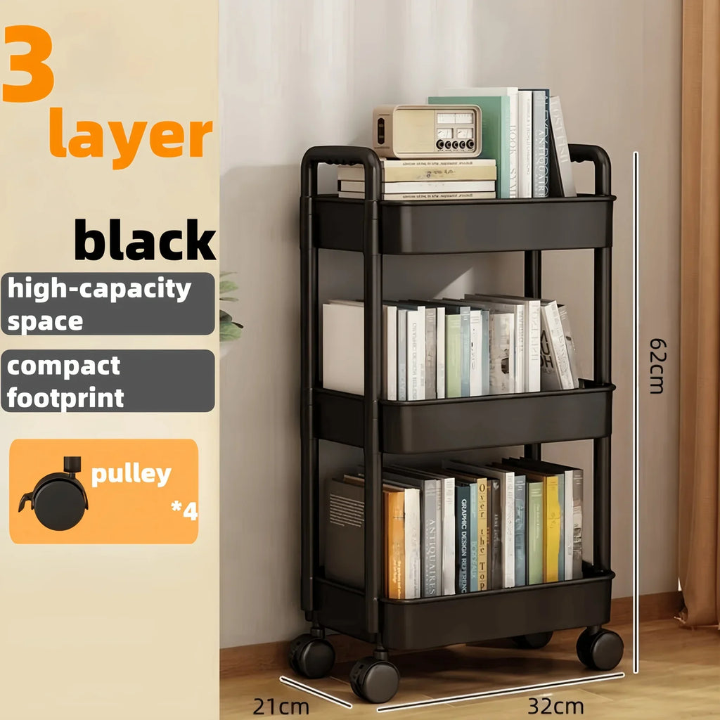 Slim 3-Tier Rolling Storage Cart