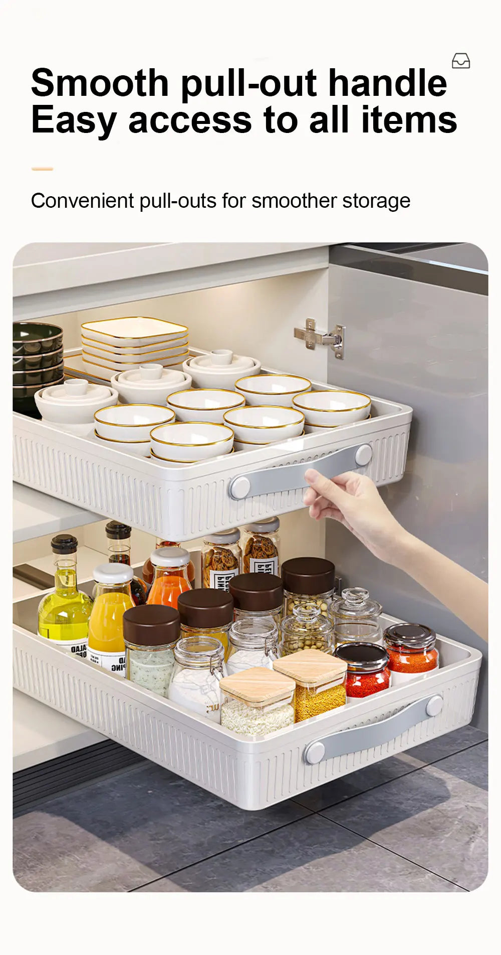 Pull-Out Cabinet Drawer Organiser