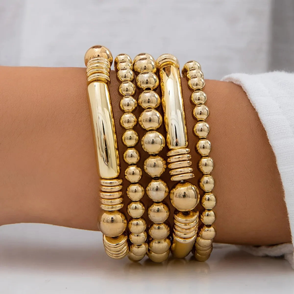 Women's Five-Piece Beaded Bracelet Set
