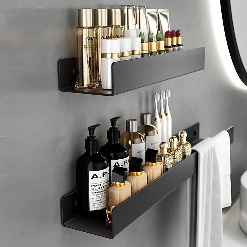 No-Drill Aluminium Bathroom Shelf