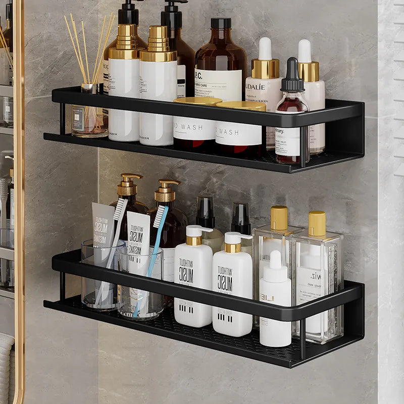 Wall-Mounted Shower Caddy with Drainage Base