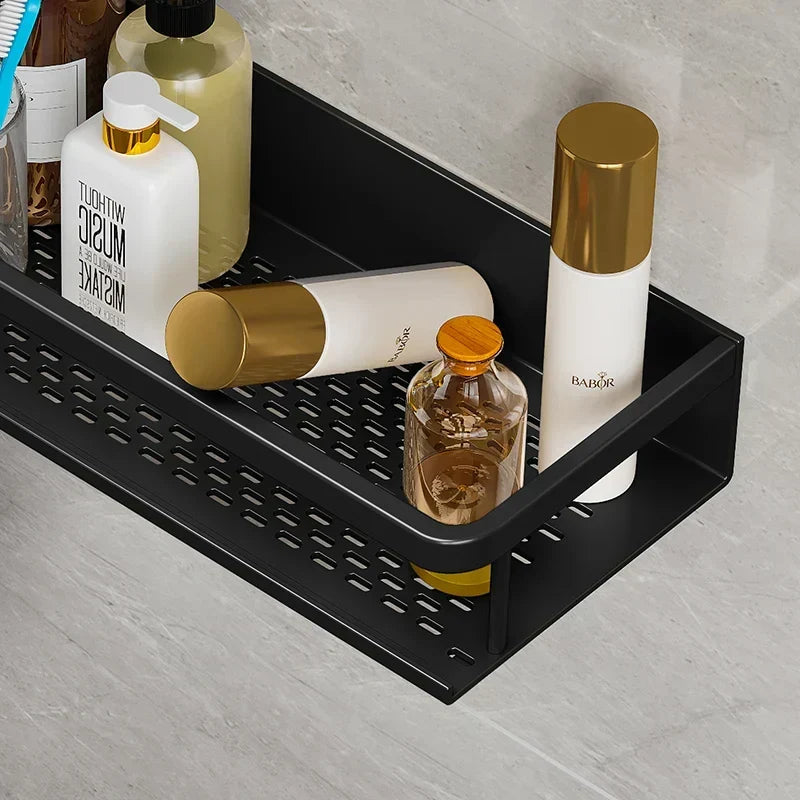 Wall-Mounted Shower Caddy with Drainage Base