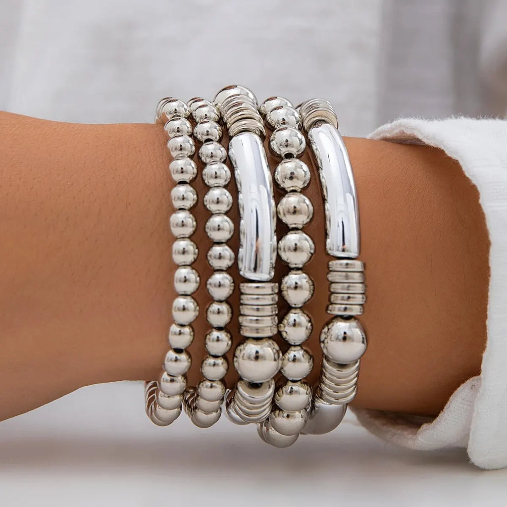 Women's Five-Piece Beaded Bracelet Set