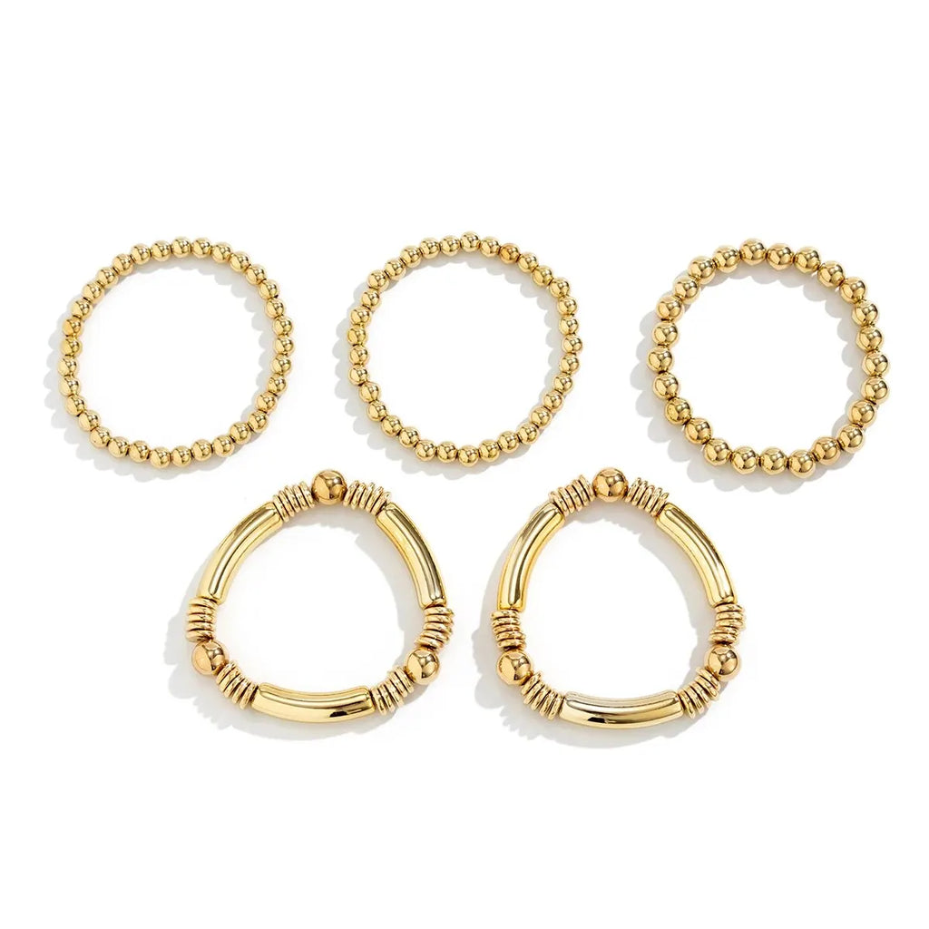 Women's Five-Piece Beaded Bracelet Set