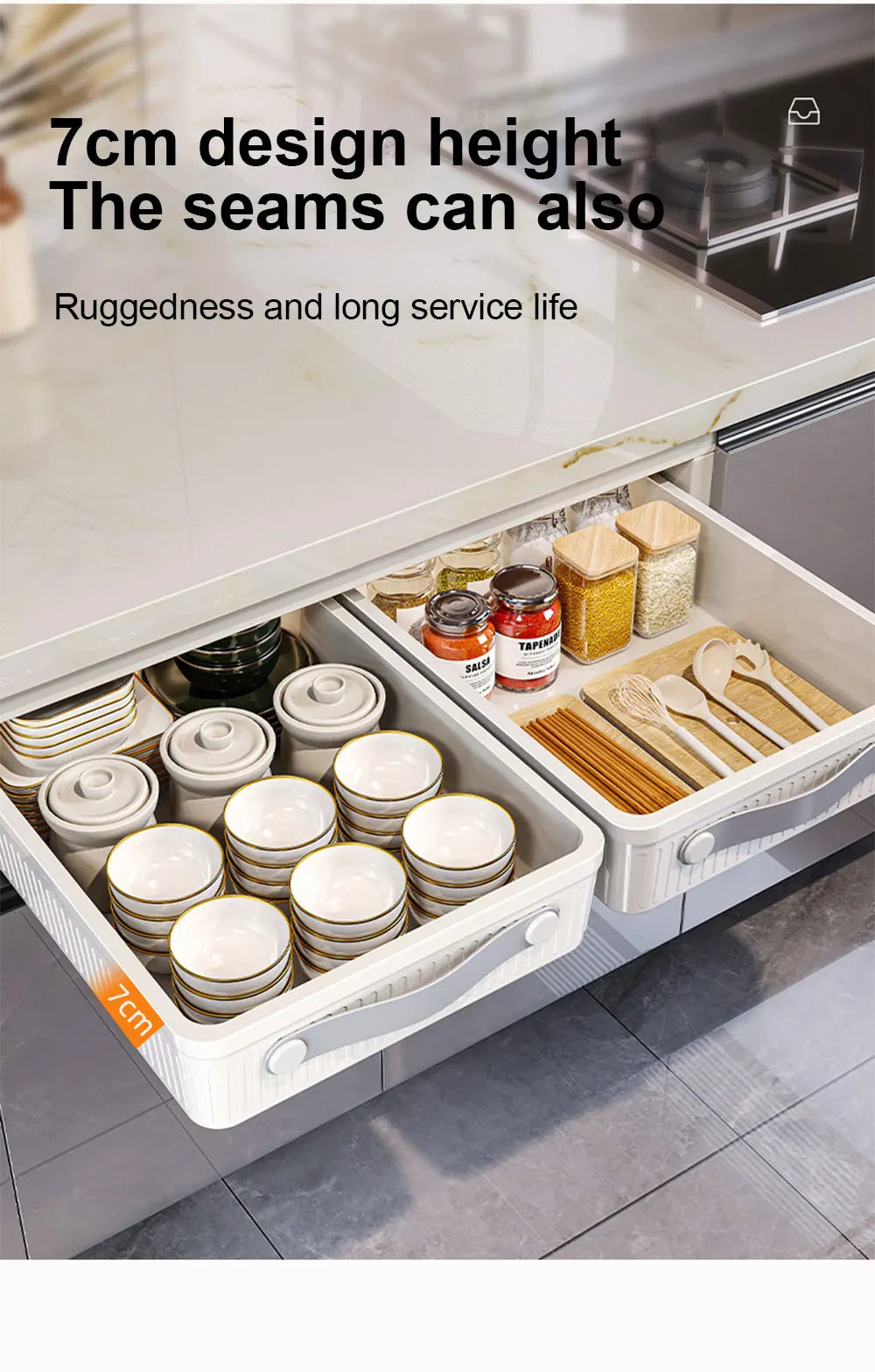 Pull-Out Cabinet Drawer Organiser