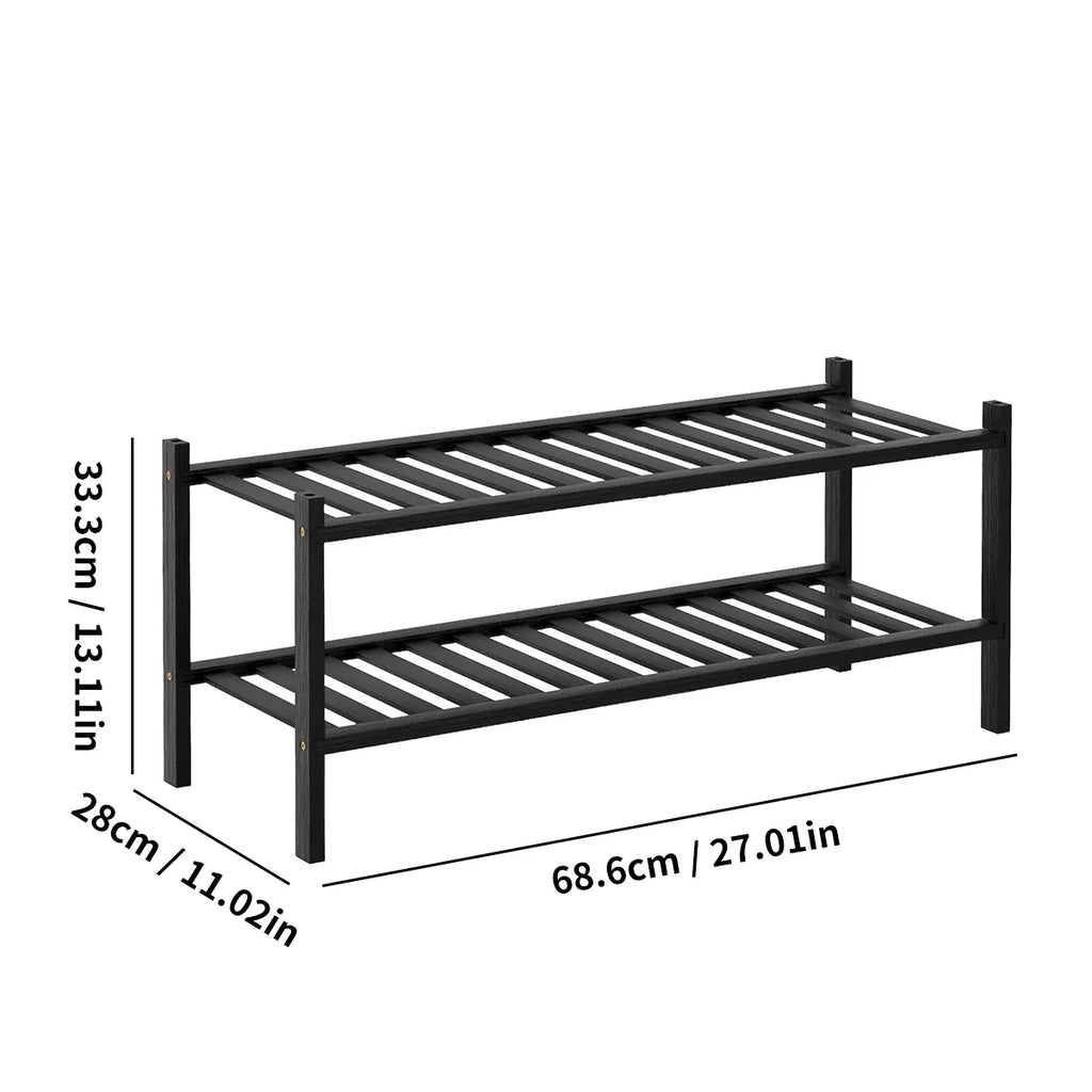 Black Bamboo Shoe Rack