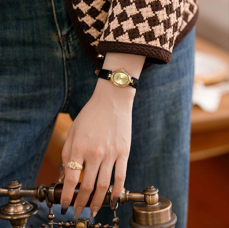 Women's Geometric Watch with Vegan Leather Strap