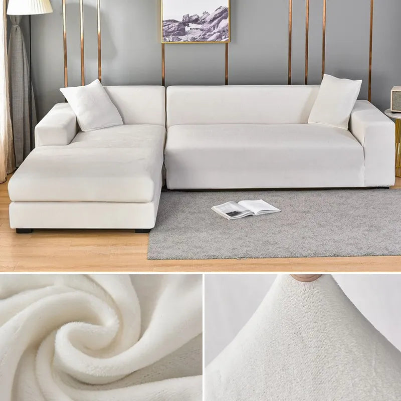Velvet Stretch Sofa Cover – Couch Cover for Straight & Corner Sofas