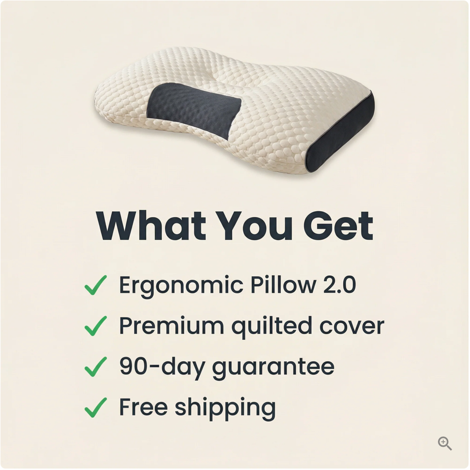 Ergonomic Memory Foam Pillow, Single or Pair