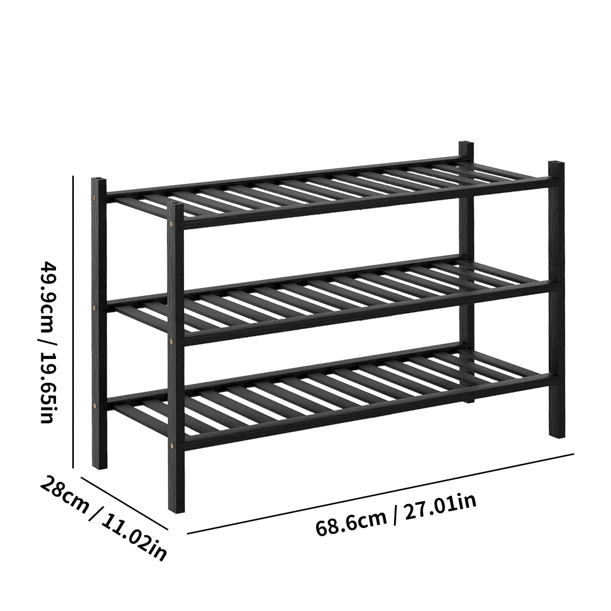 Black Bamboo Shoe Rack