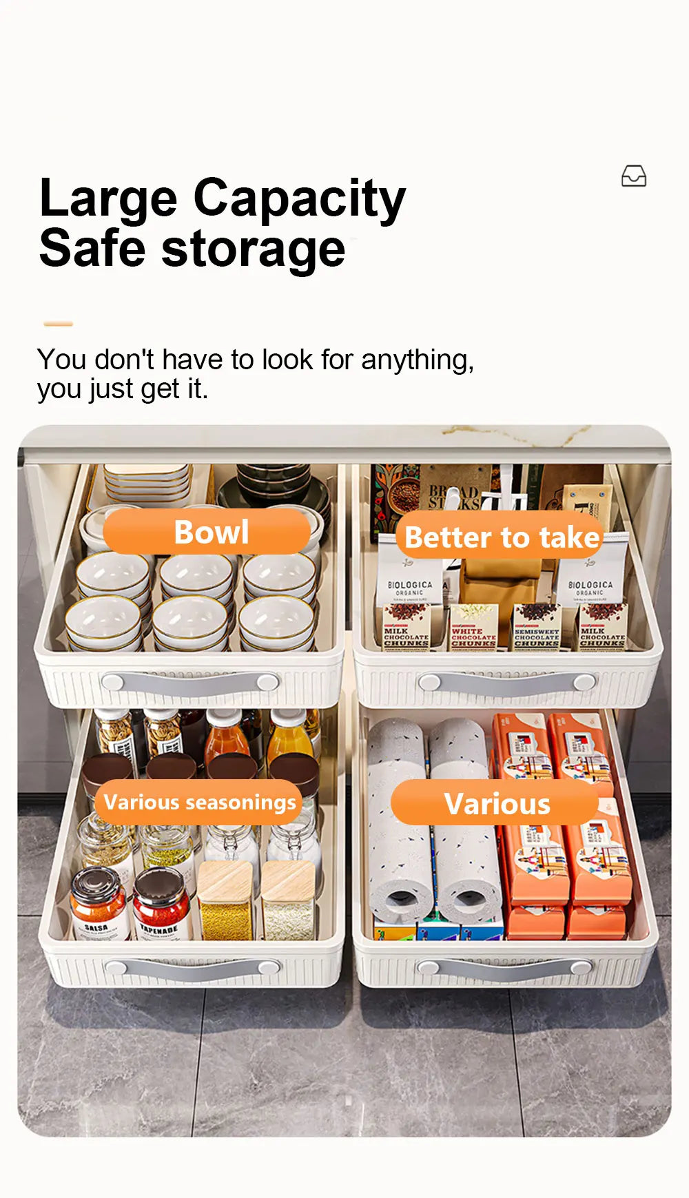 Pull-Out Cabinet Drawer Organiser