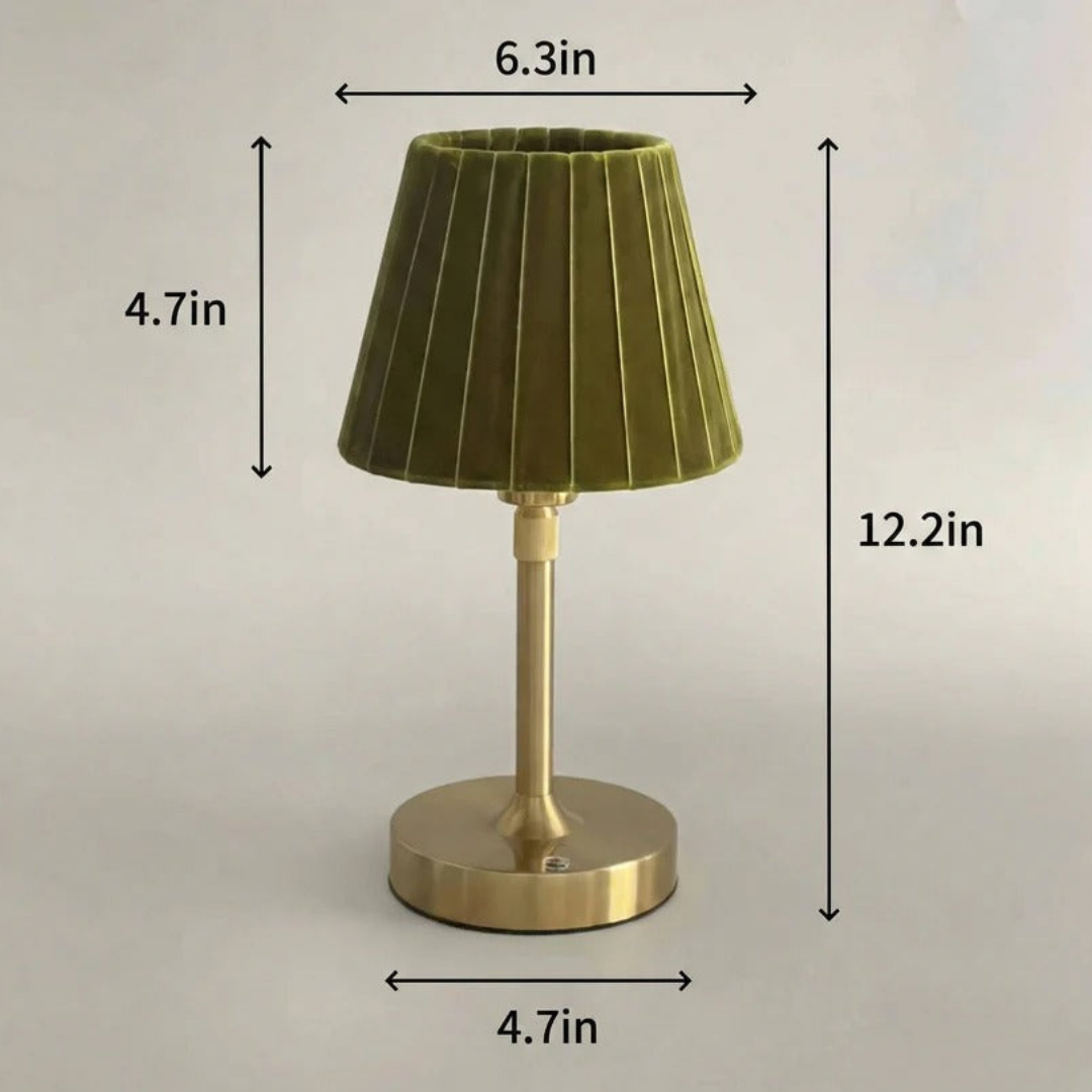 Pleated Shade Table Lamp with Gold-Tone Base