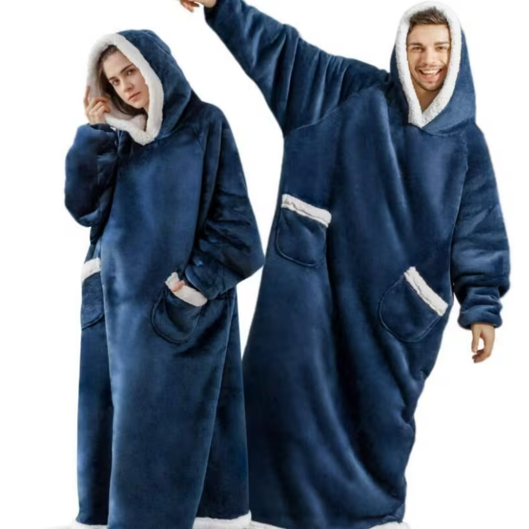 Oversized Wearable Blanket with Sleeves and Hood
