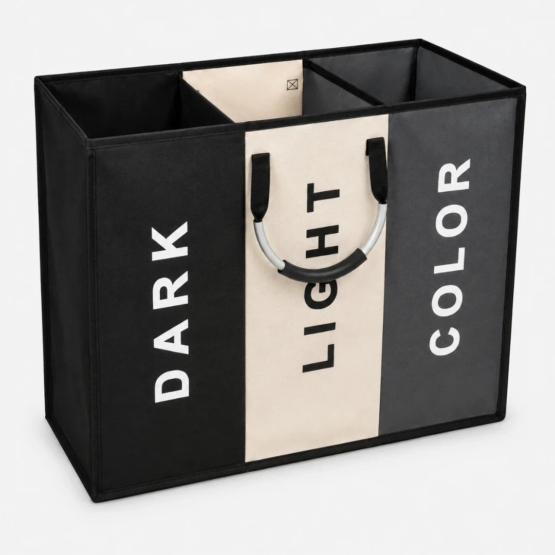 3-Section Laundry Sorter Hamper with Removable Bags