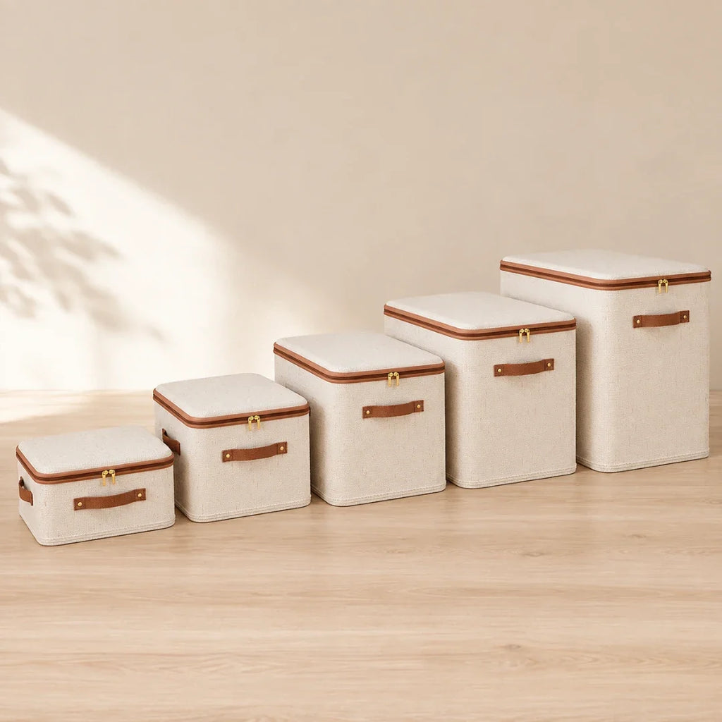 Zipped Fabric Storage Box, Under Bed Storage 8-56L