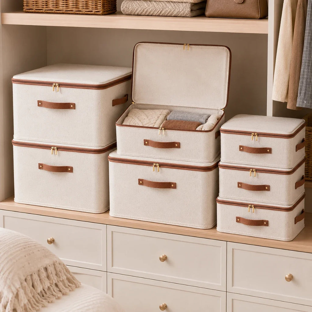 Zipped Fabric Storage Box, Under Bed Storage 8-56L