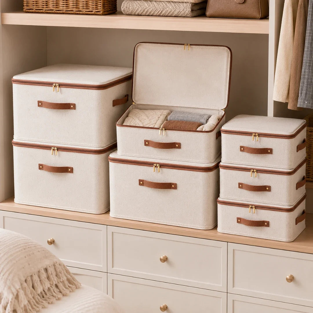 Zipped Fabric Storage Box, Under Bed Storage 8-56L
