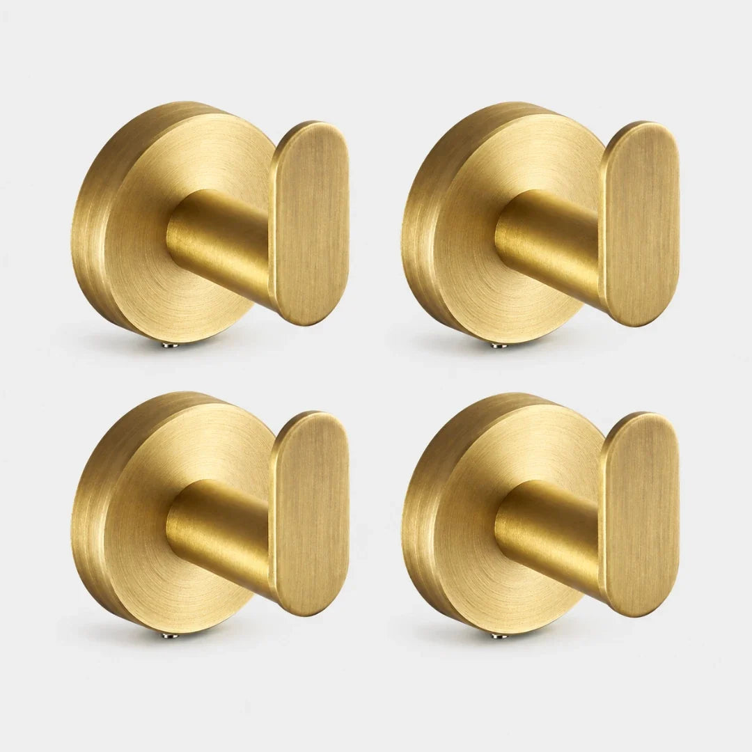 No-Drill Twist-Fit Wall Hook, Gold