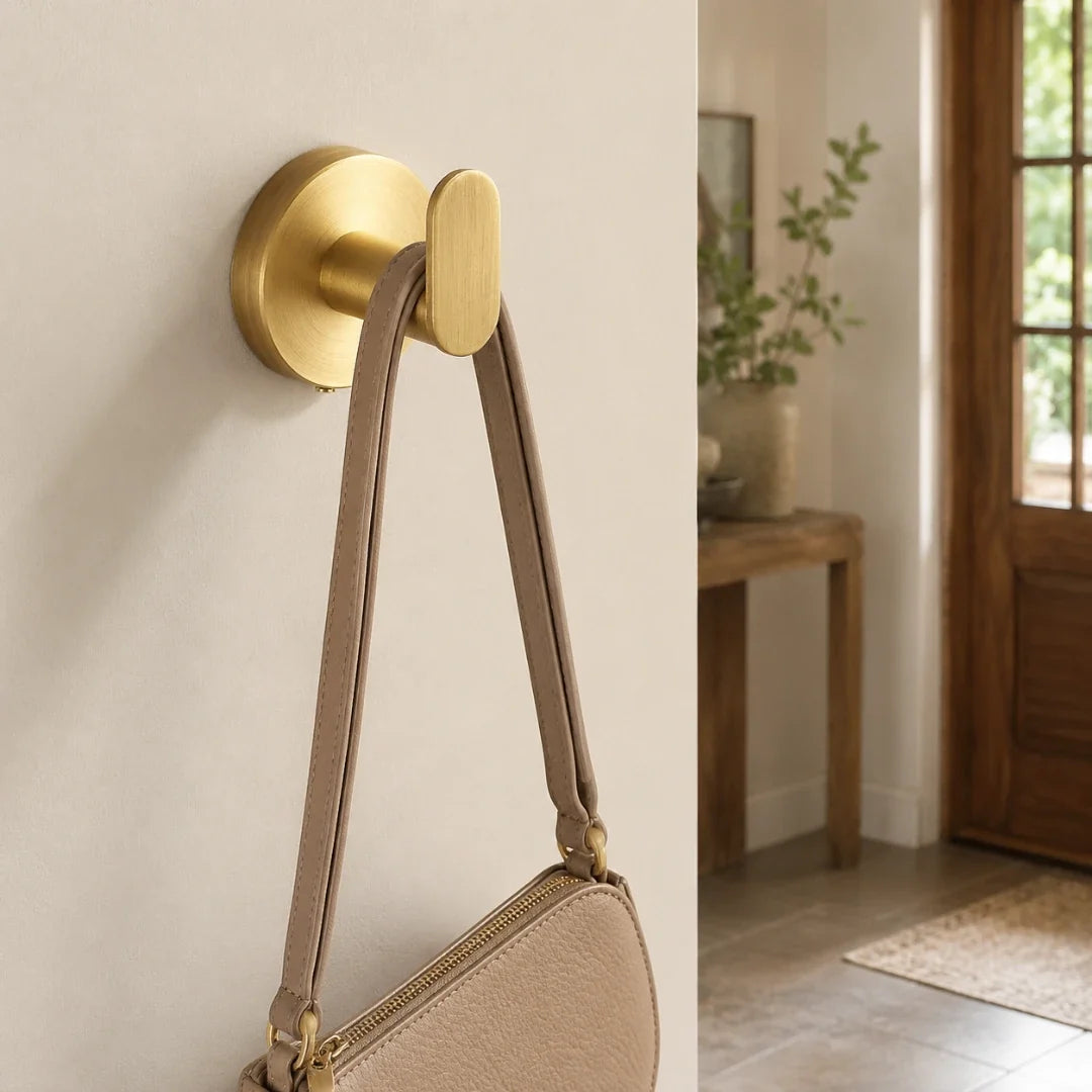 No-Drill Twist-Fit Wall Hook, Gold