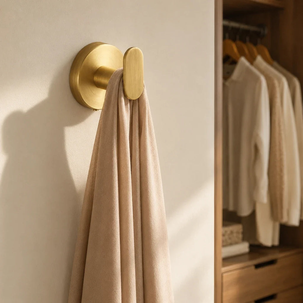 No-Drill Twist-Fit Wall Hook, Gold