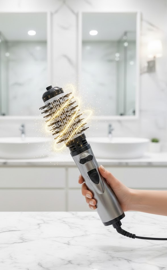 Rotating Hot Air Brush with Two Brush Heads