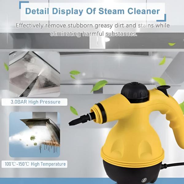 Compact Handheld Steam Cleaner with Accessory Set