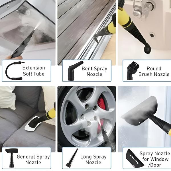 Compact Handheld Steam Cleaner with Accessory Set