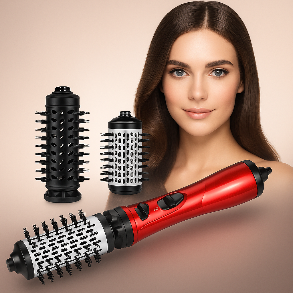 Rotating Hot Air Brush with Two Brush Heads