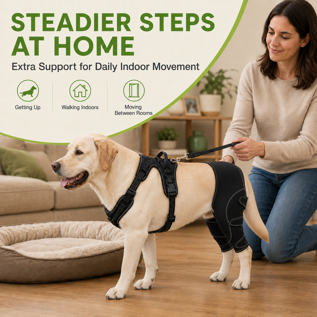 Dog Rear Leg Support Harness with Lifting Handle