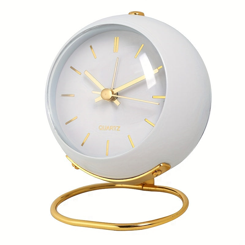 Nordic Desk Clock with Gold-Tone Hands