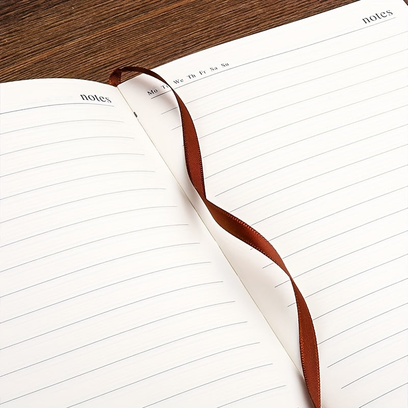 360-Page Faux Leather Notebook with Bookmark and Pen Loop