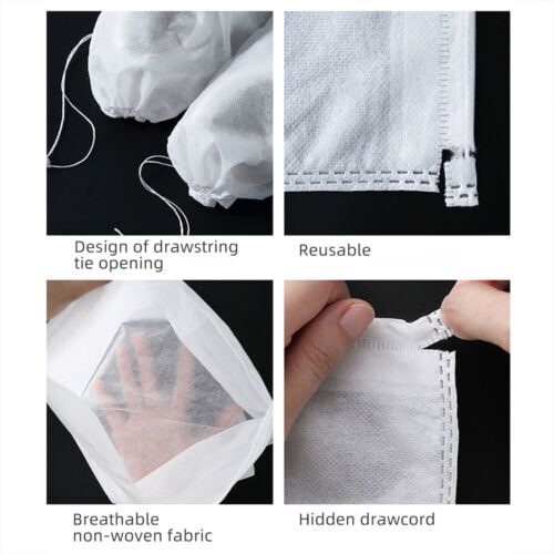 Reusable Drawstring Storage Bags, Washable Fabric