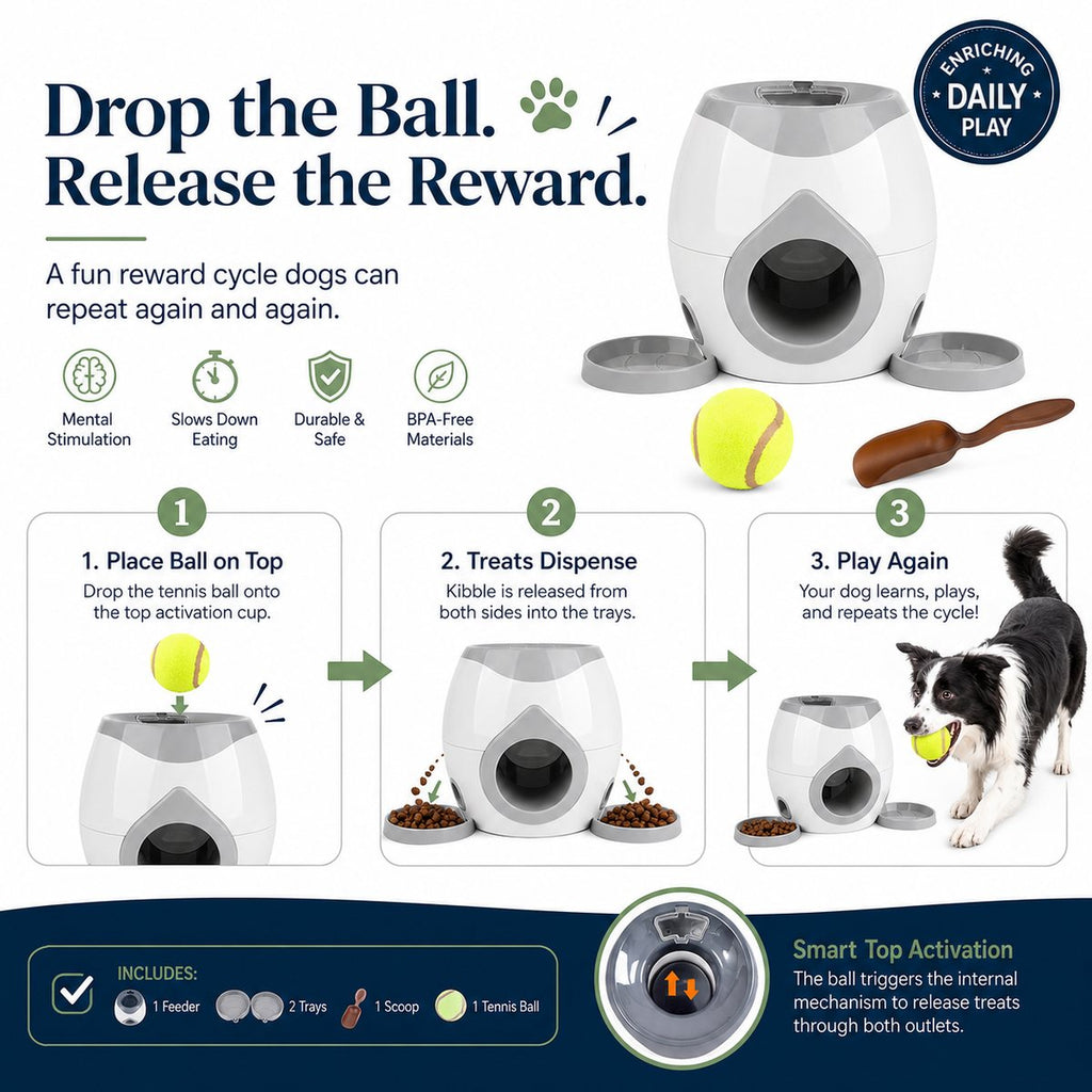 Dog Puzzle Feeder, Interactive Slow Feeder Treat Toy