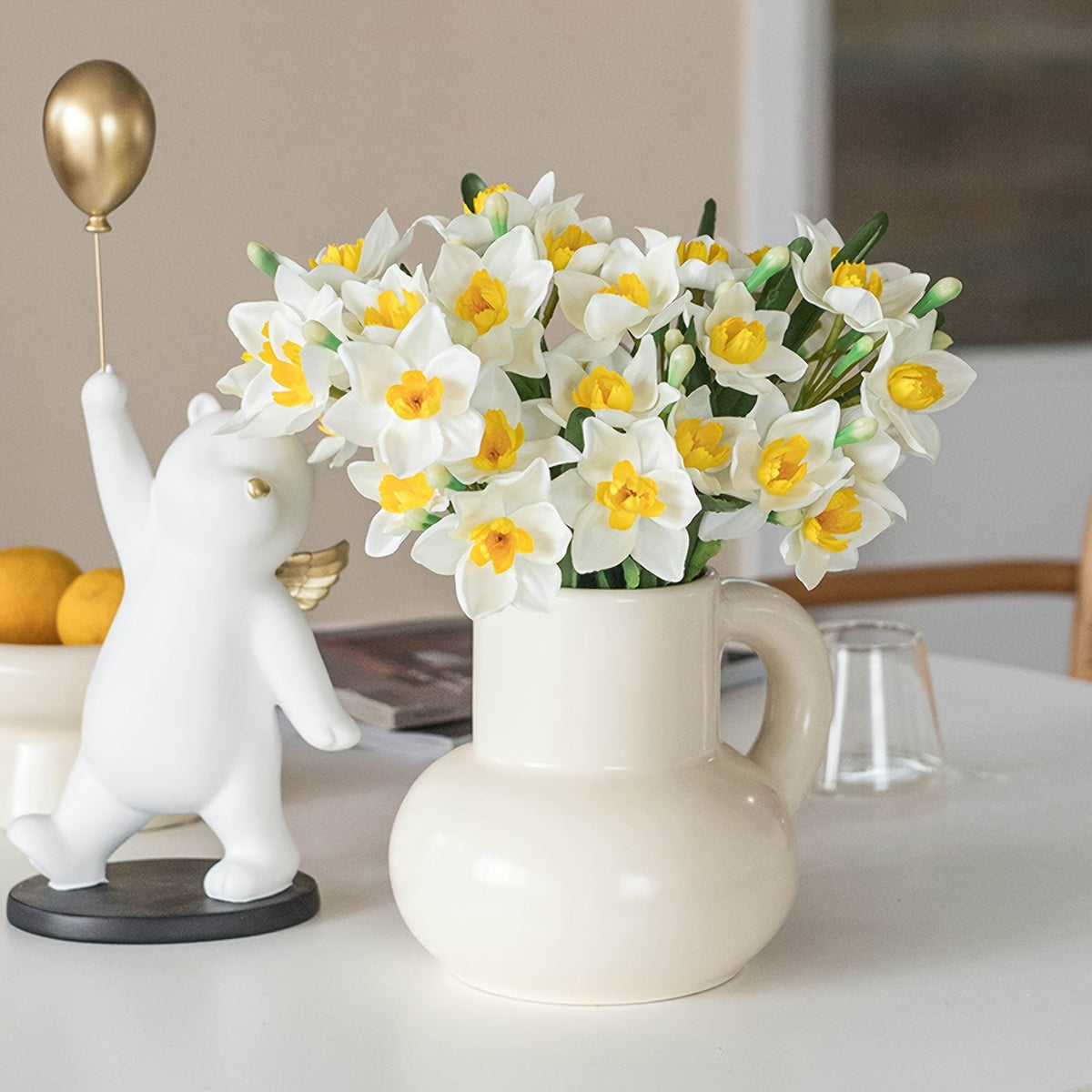 Set of 5 Artificial Daffodil Flowers for Vase Arrangements