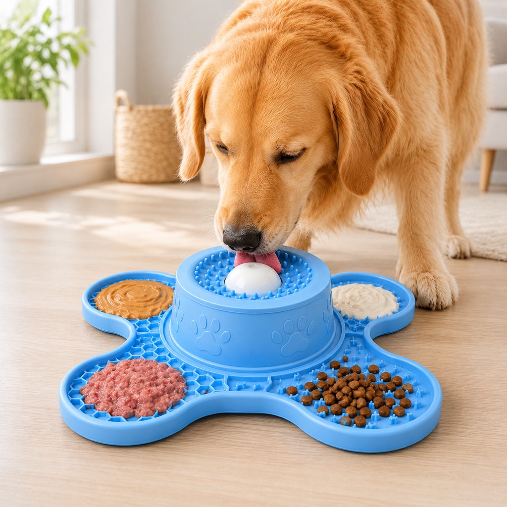 Dog Lick Mat and Slow Feeder, 3-in-1 with Suction